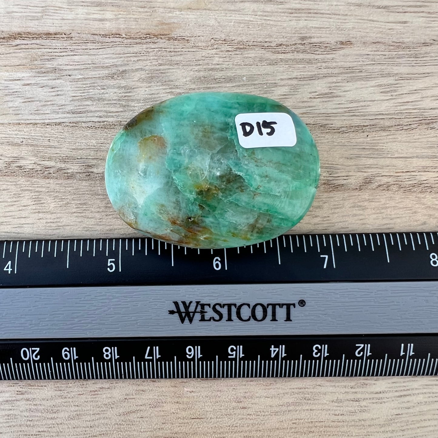 Chrysocolla in Quartz Palm Stone D