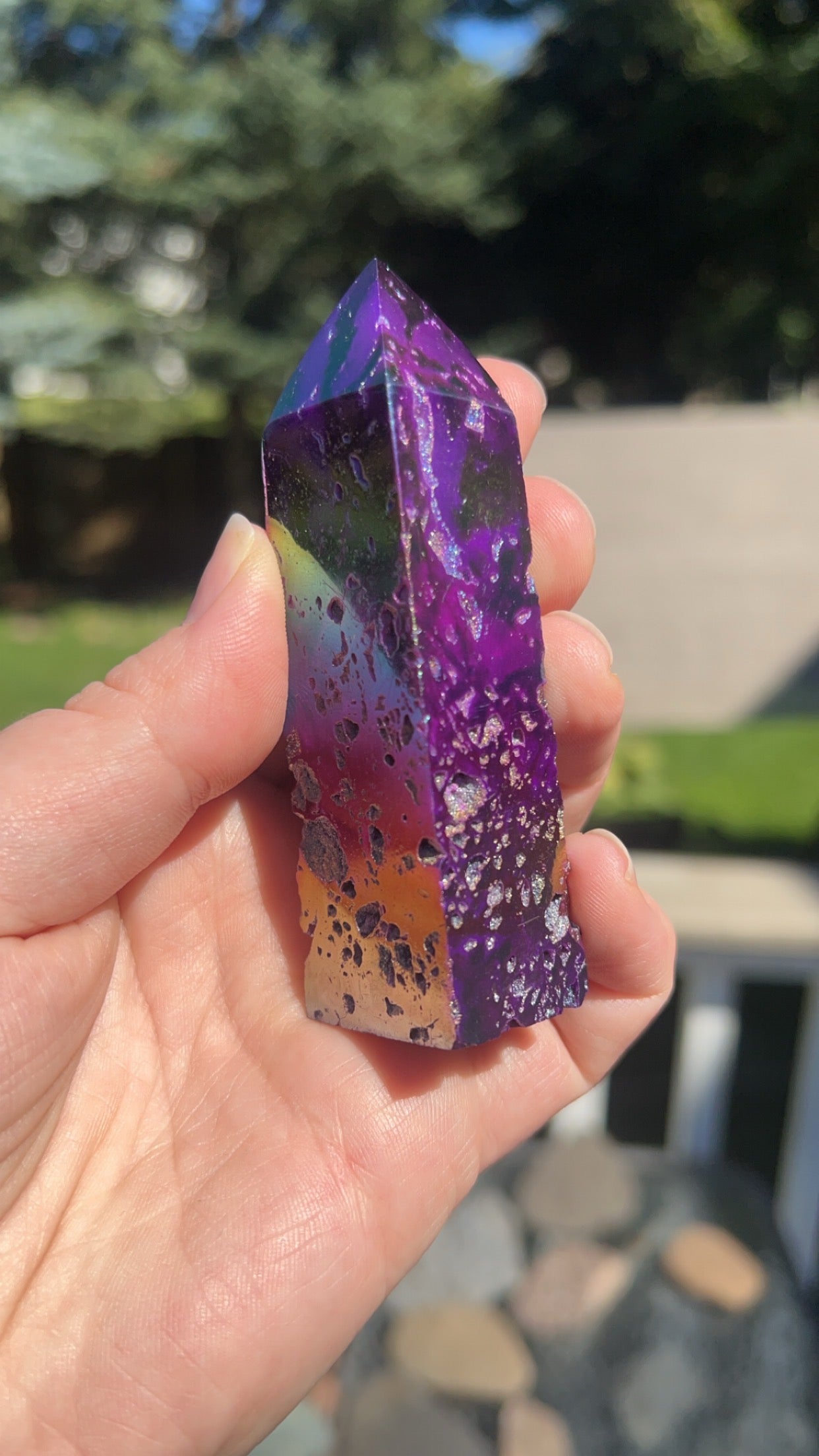 Natural Purple Aura Sphalerite Tower