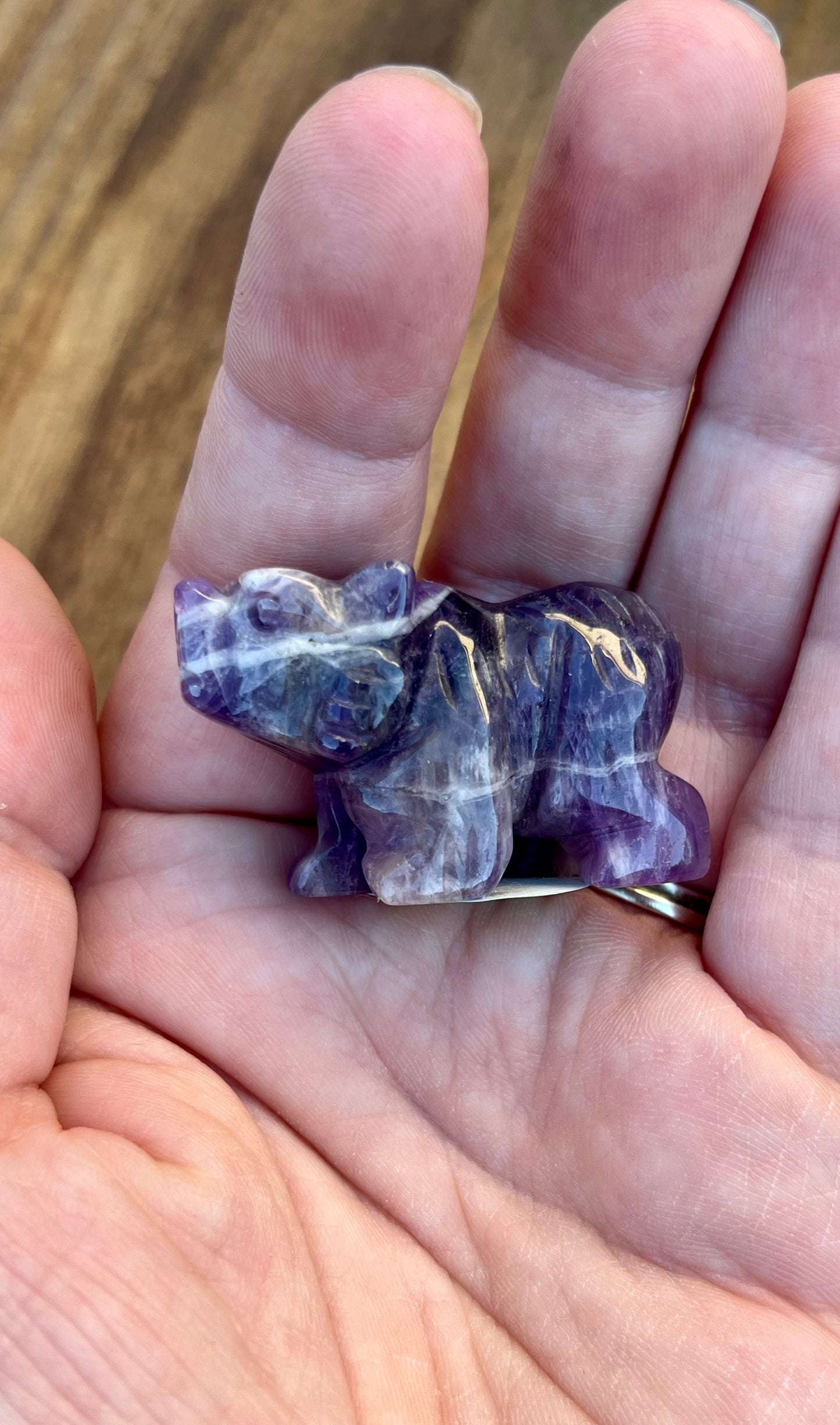 Adorable Natural Crystal Bear Carving