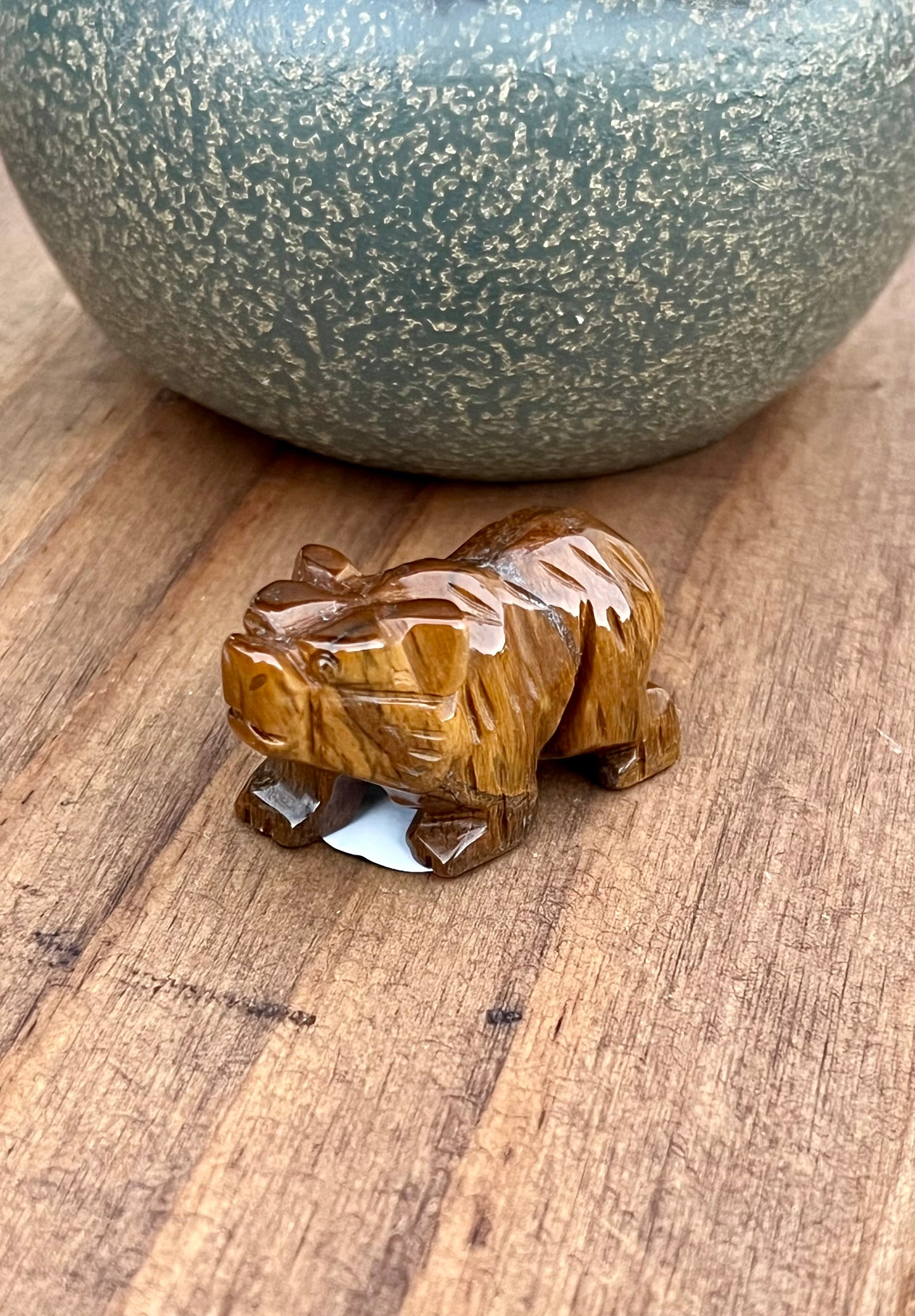 Adorable Natural Crystal Bear Carving