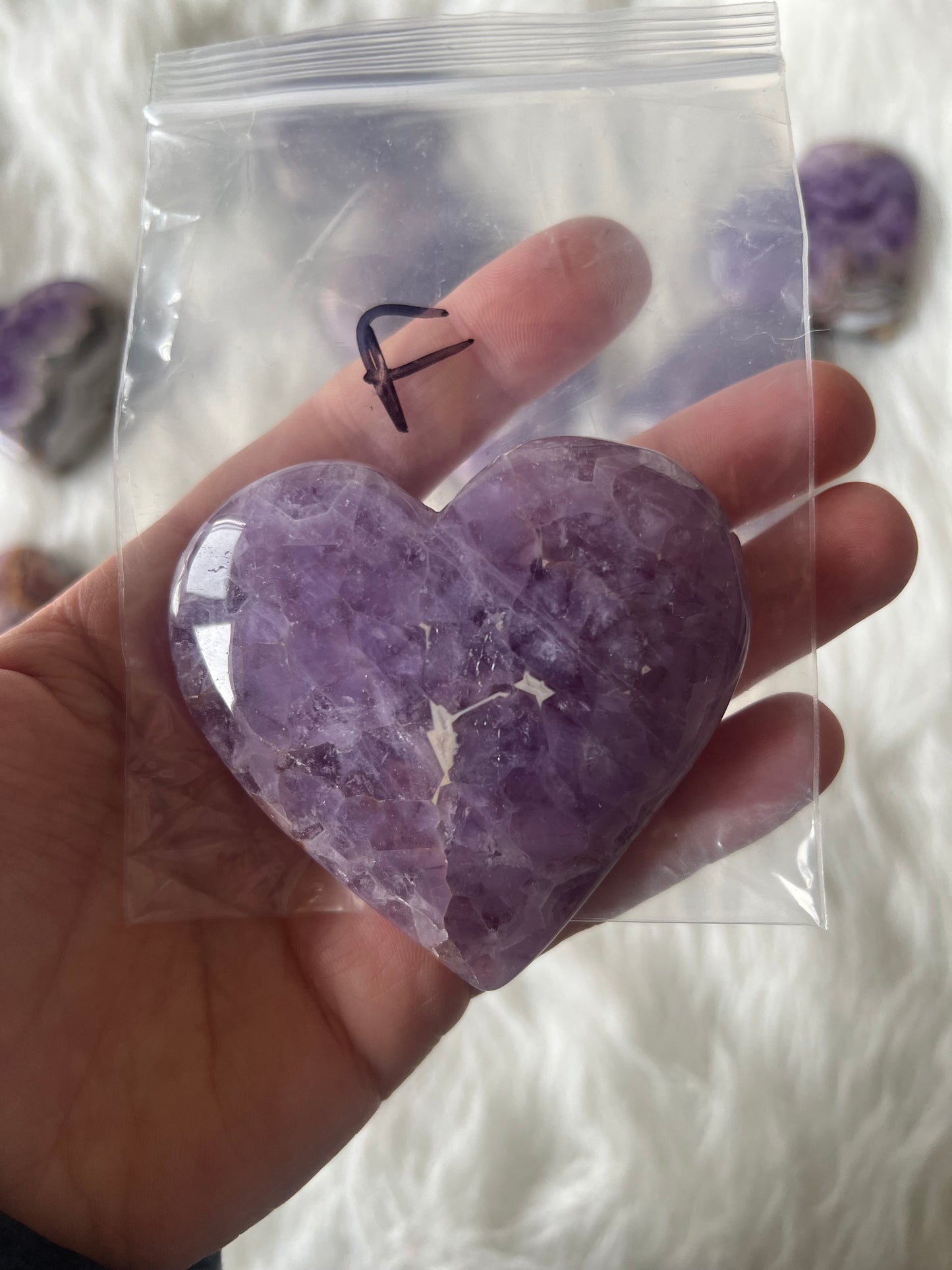 Mexican Agate with Amethyst Heart