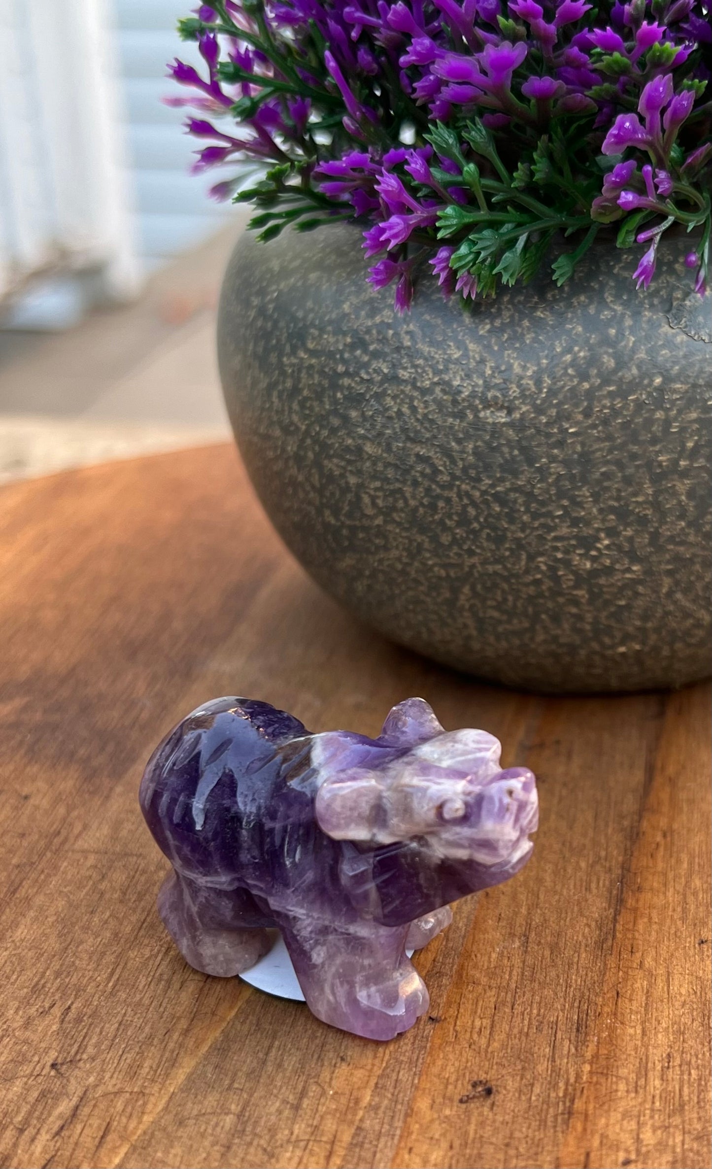 Adorable Natural Crystal Bear Carving