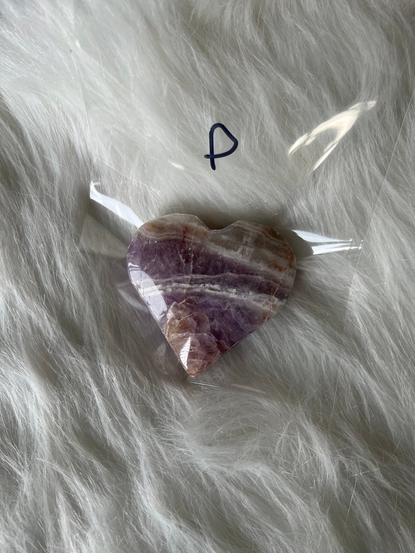 Mexican Agate with Amethyst Heart