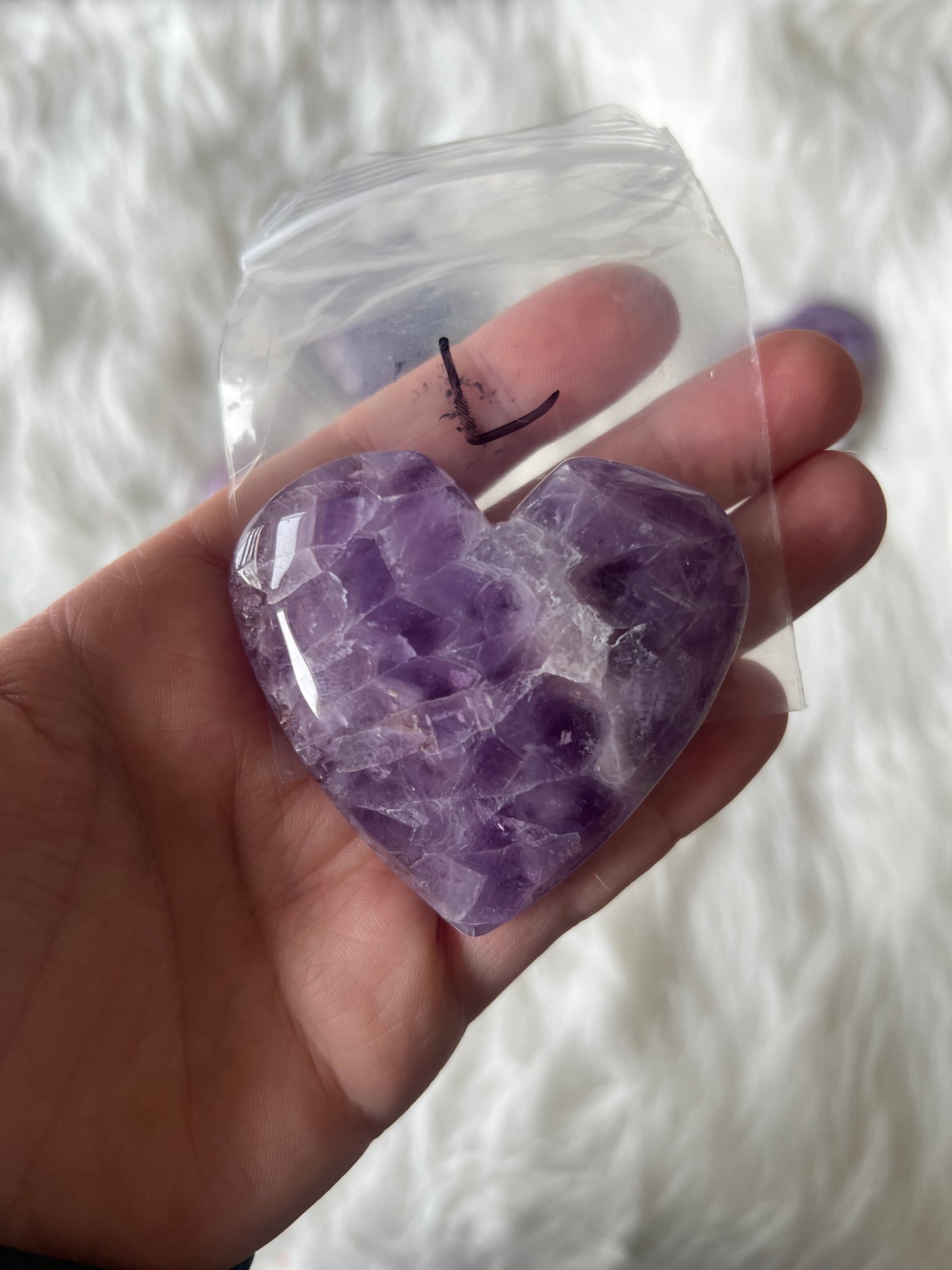 Mexican Agate with Amethyst Heart