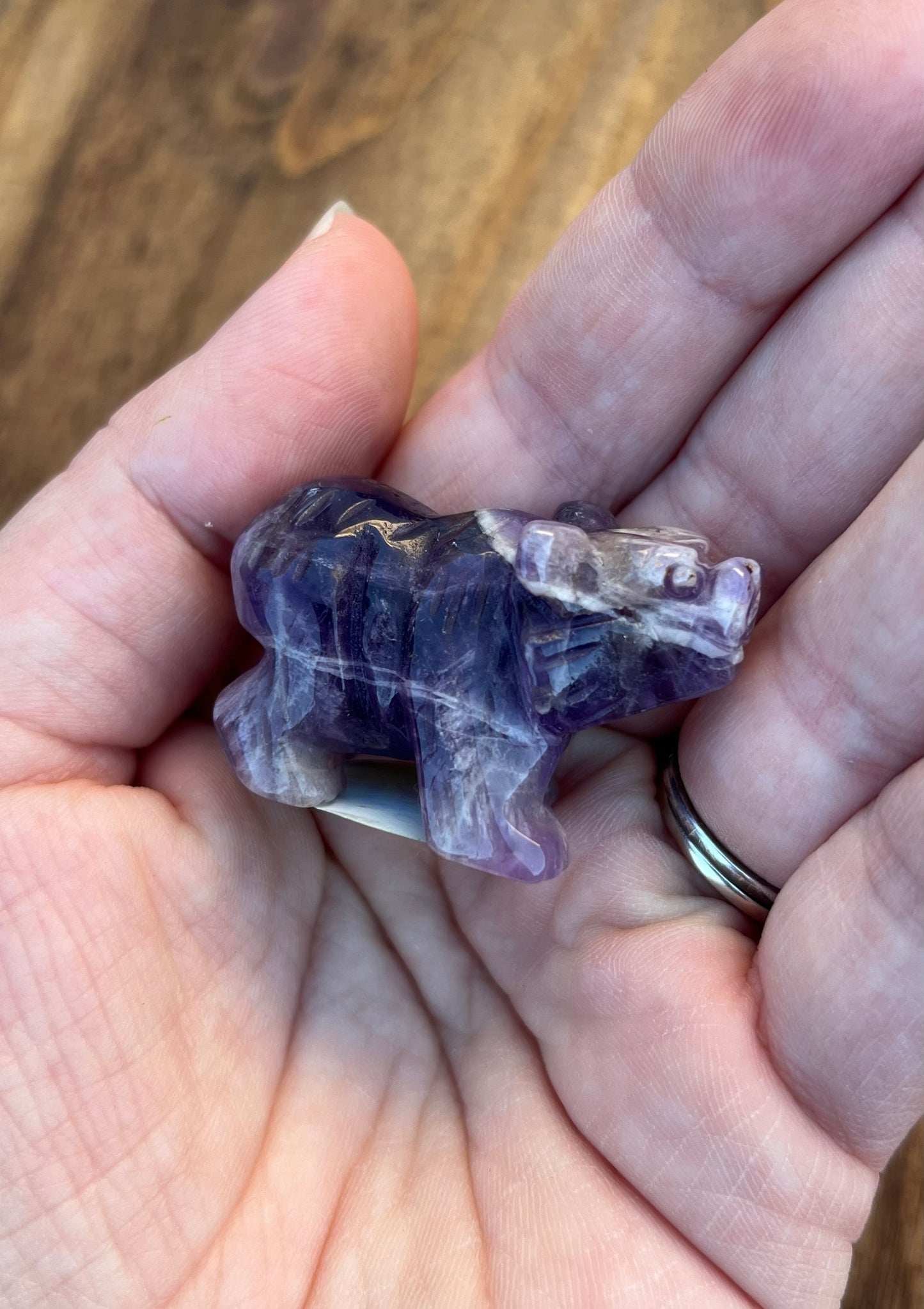 Adorable Natural Crystal Bear Carving